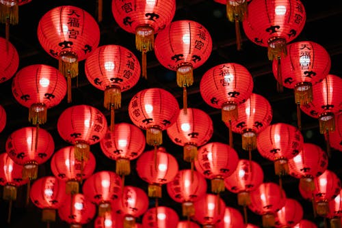 Free Photo of Red Paper Lanterns Stock Photo