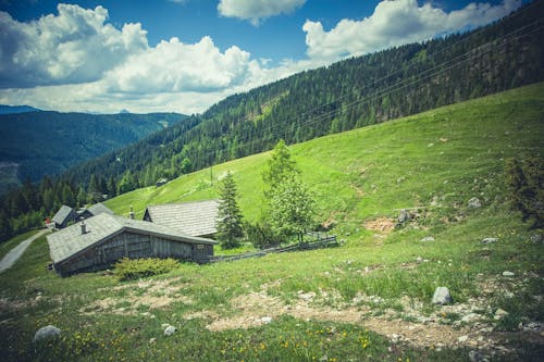 Free stock photo of clouds, countryside, grass