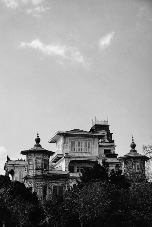 Free Monochrome photo of Ragip Pasa Mansion in Istanbul showcasing Ottoman architecture. Stock Photo