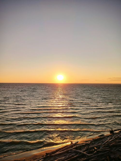 Free Enjoy the tranquil beauty of a sunset over the waters of Berdsk, Novosibirsk Oblast, Russia. Stock Photo