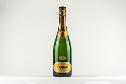 Green Champagne Bottle on White Surface