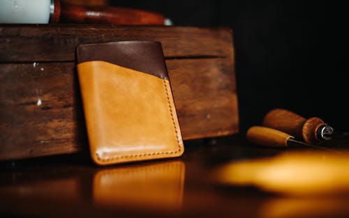 Close Up Shot of a Brown Leather Wallet