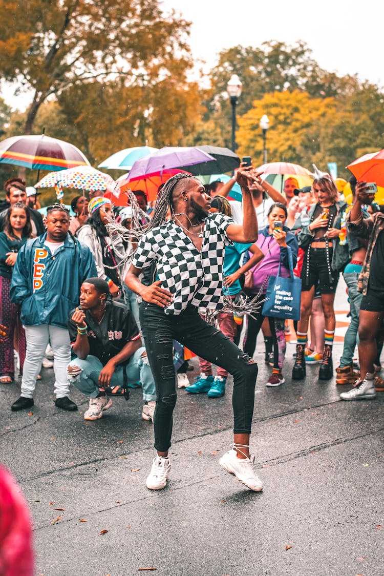 Performer Dancing For Crowd