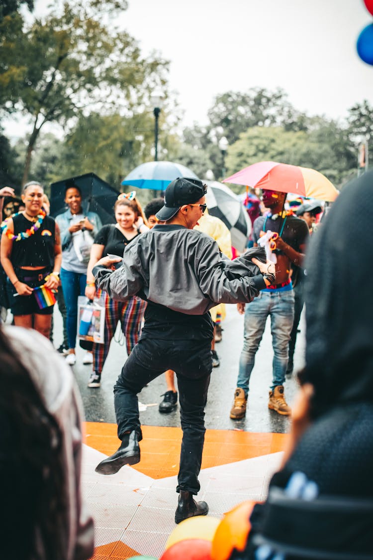 Performer Dancing In Rain