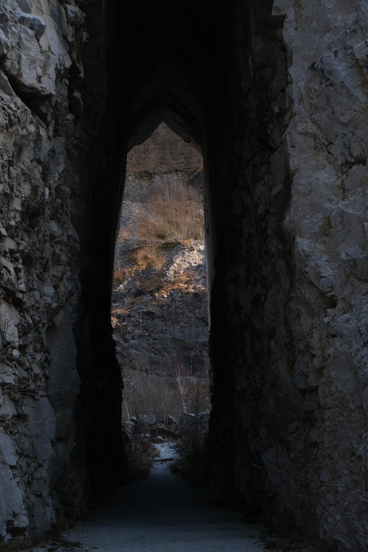 Cave Walkway Narrow Entrance Photo 