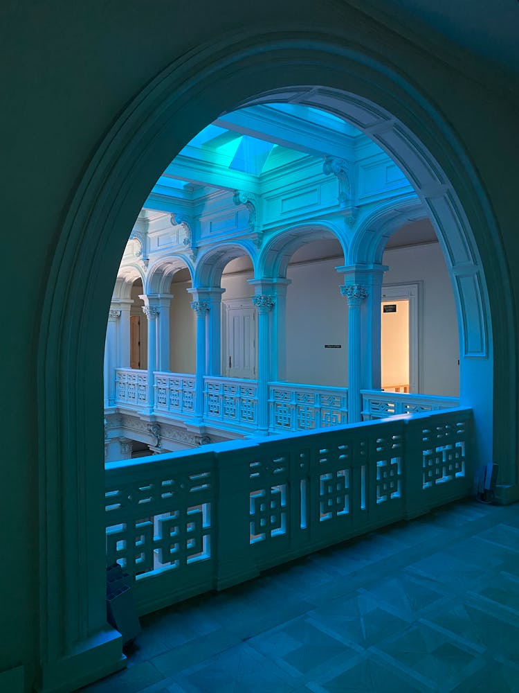 Photo Of A Hotel Interior With Arches 