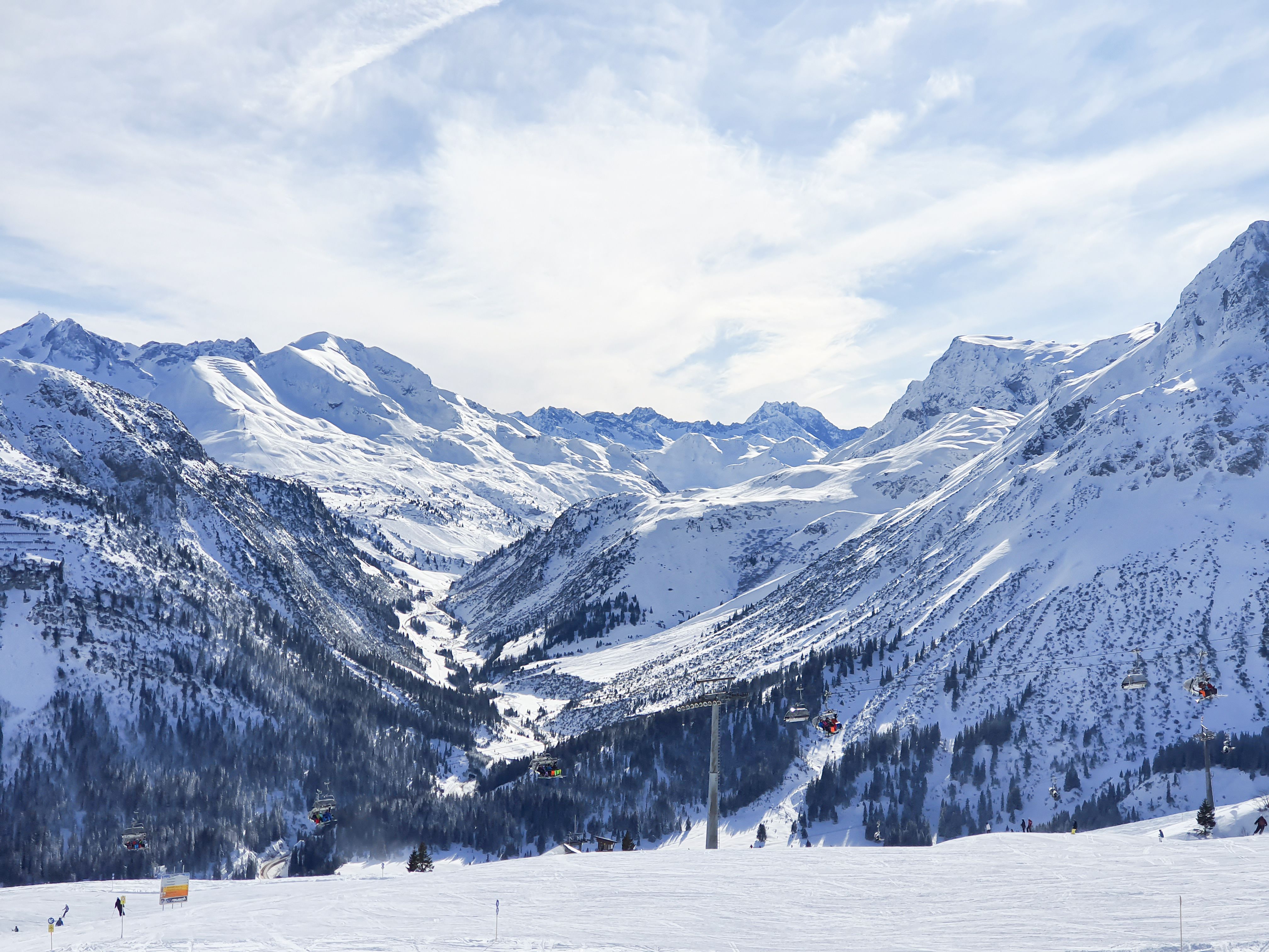 Snow Covered Mountains under White Clouds · Free Stock Photo
