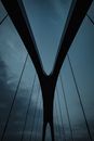 Grayscale Photo of a Bridge