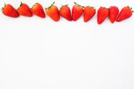 Strawberries in a row