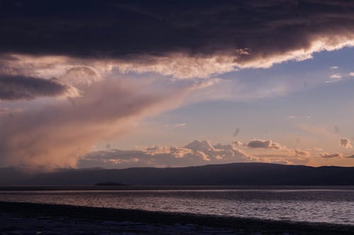 Silhouette of Mountain Near the Ocean