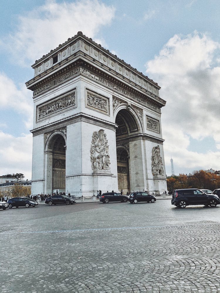 Cars Passing Arc De Triomphe