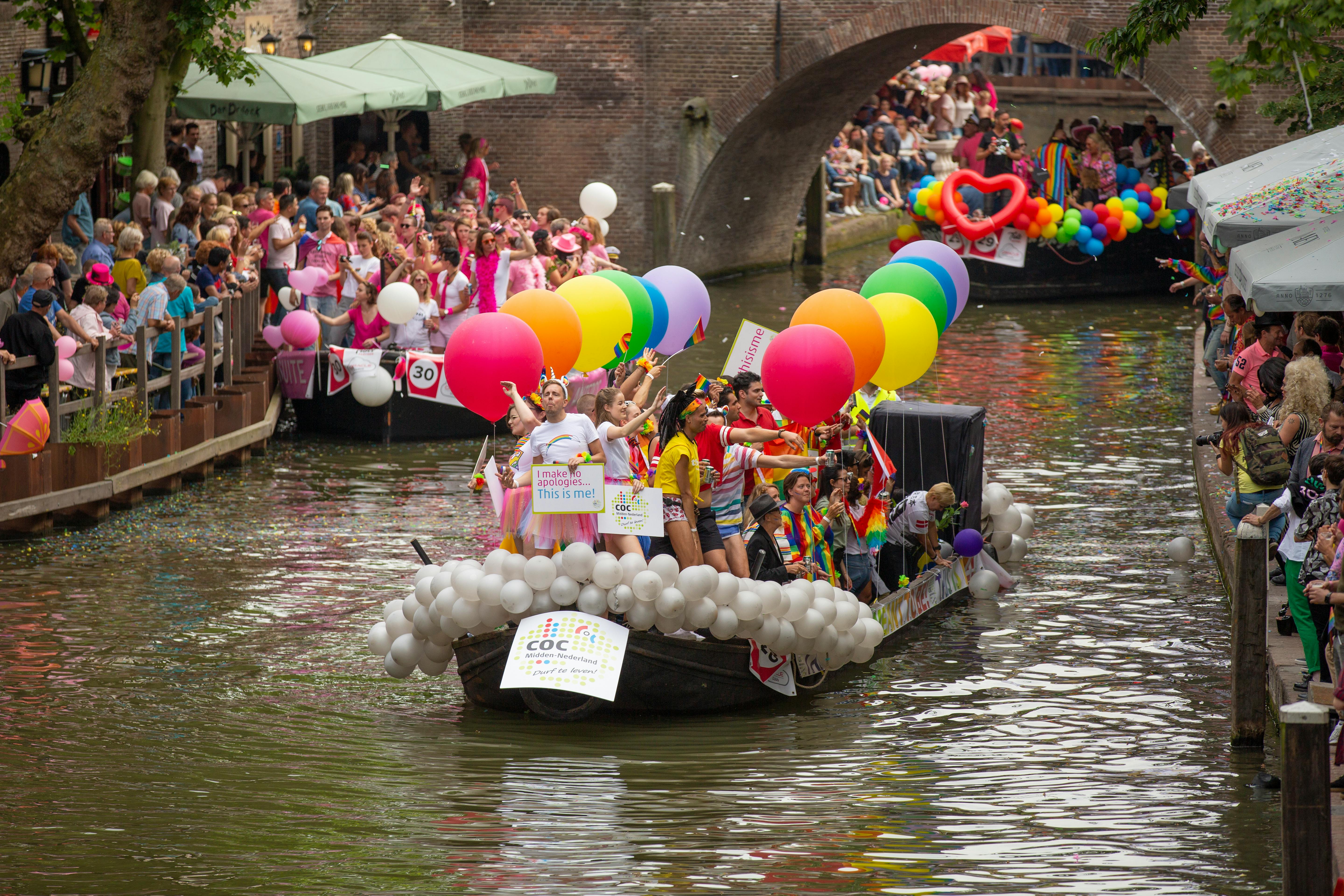 Vibrant pride parade on Utrecht