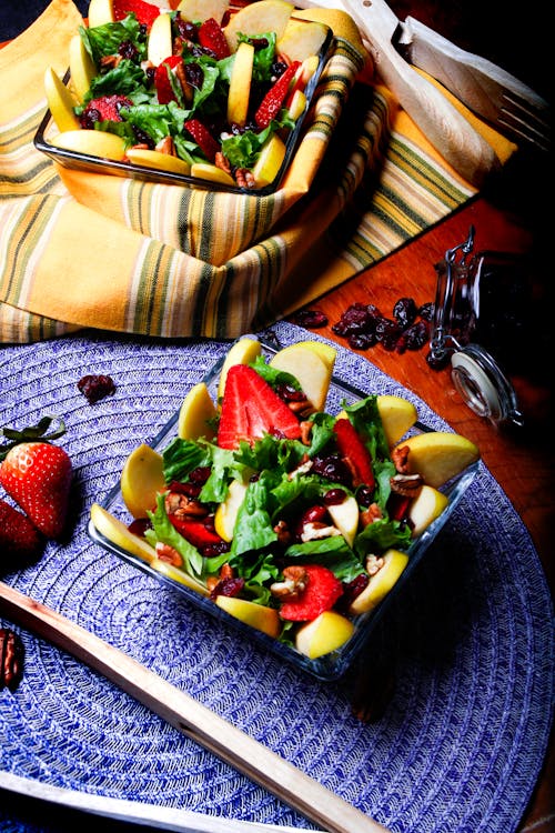 Fruits and Vegetable Salad in Bowls