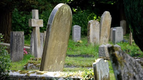 Close-up Photography of Concrete Tombstones