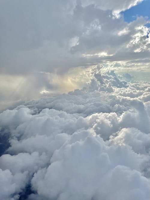 A White Puffy Clouds and Blue Sky