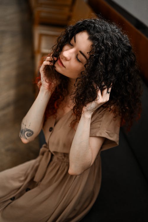 Woman with Curly Hair