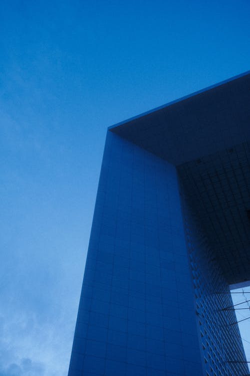 Low Angle View of a Building at Dusk 