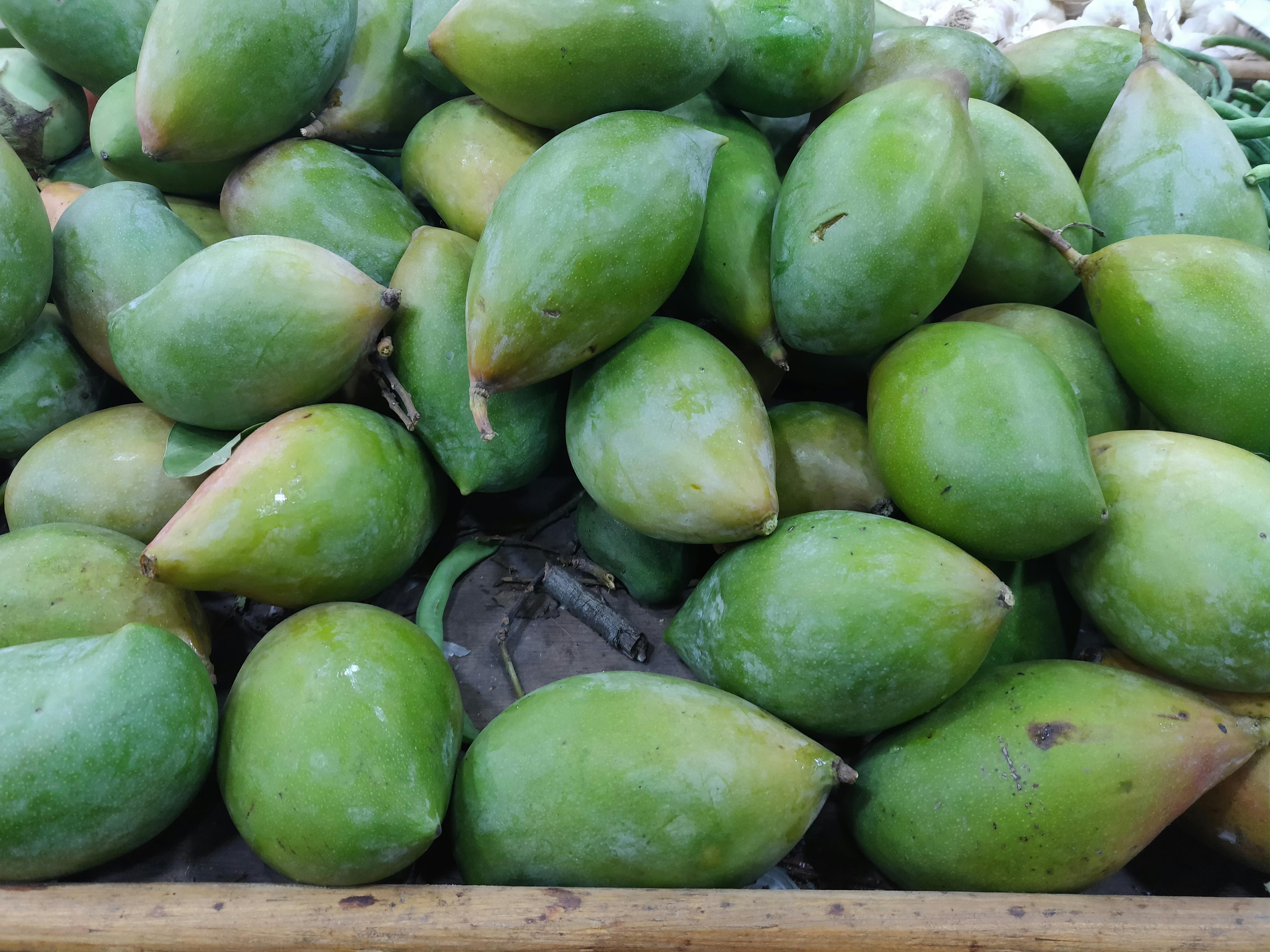 Free stock photo of fresh vegetables, green mango, market