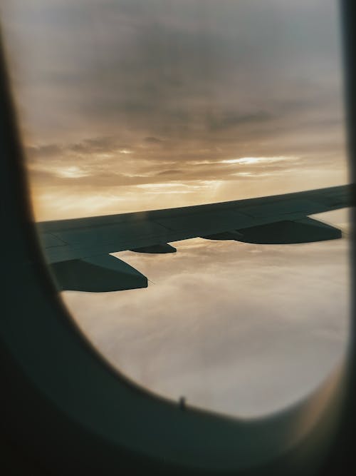 Airplane Wing Photo Taken from the Plane Window