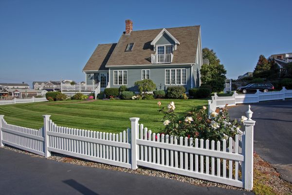 House with a white picket fence