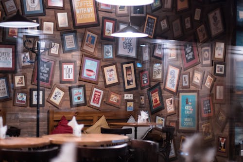 Picture Frames on Walls in Cafe Interior Design