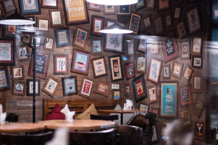 Picture Frames On Walls In Cafe Interior Design