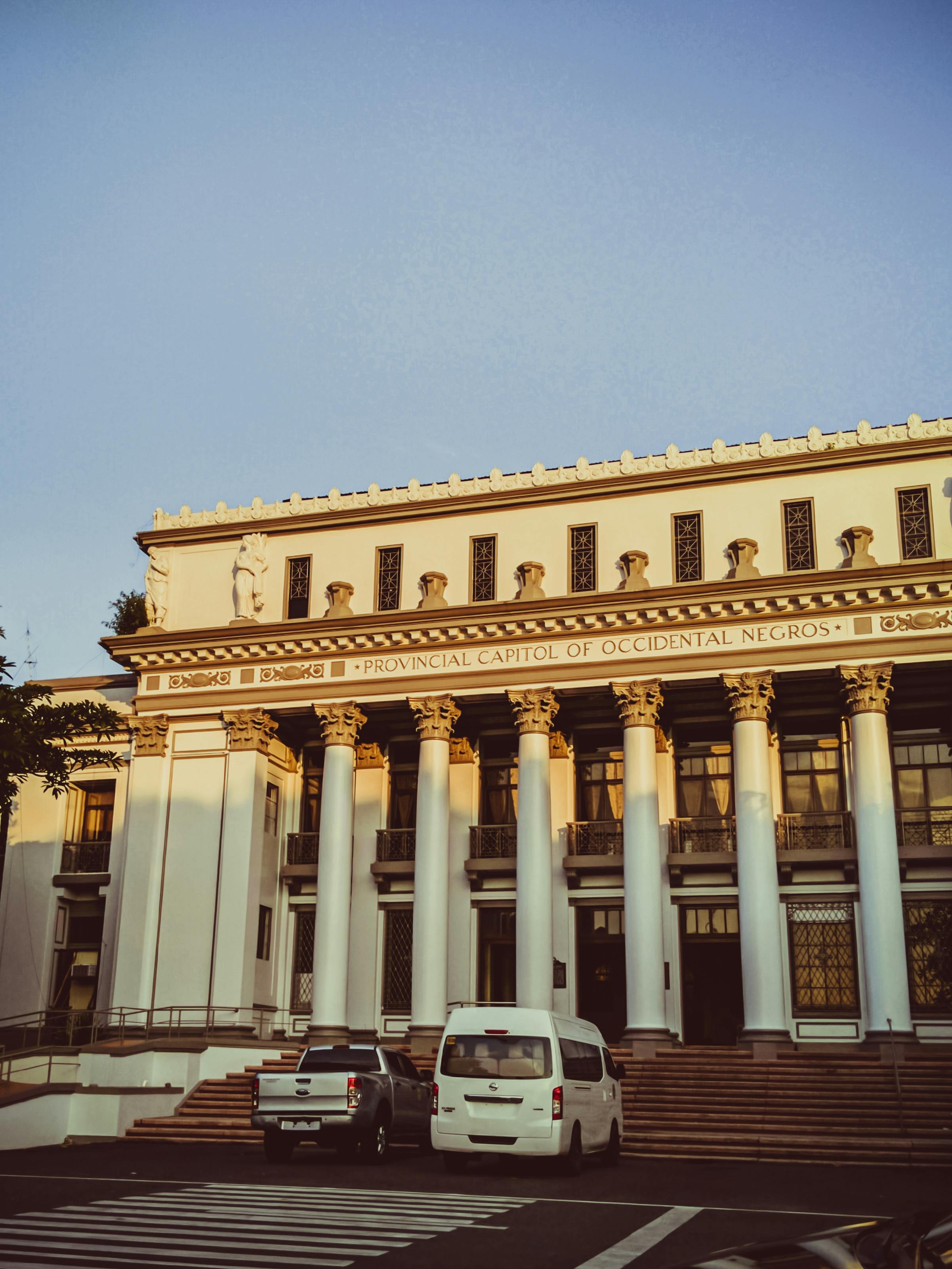 parked cars outside a government building