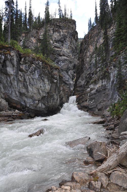 A Flowing River Between the Rock Formations