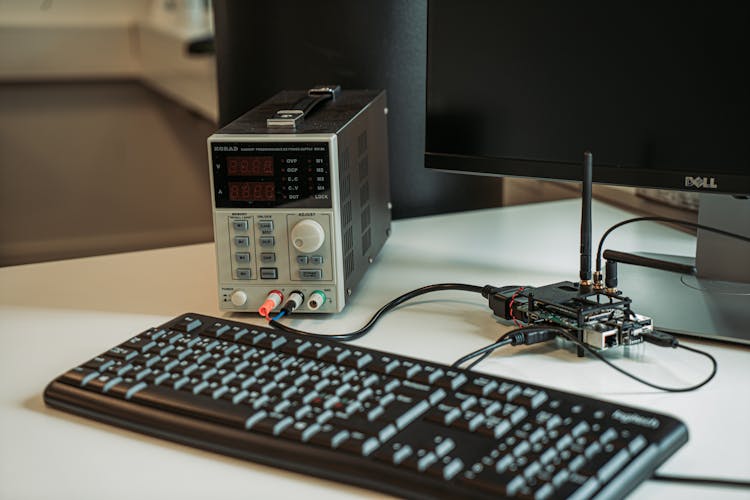 Computer Set Up On The Table