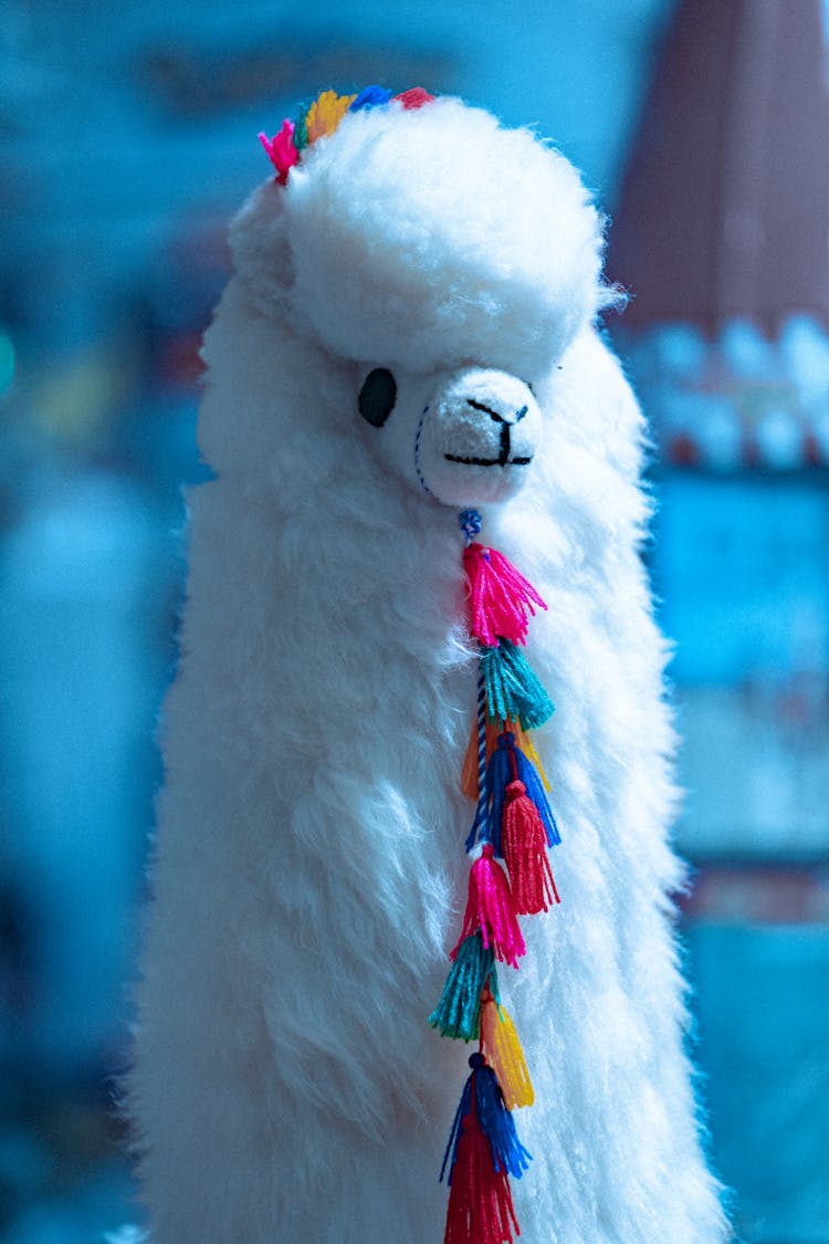 Close-up Of A Cute Alpaca Stuffed Toy