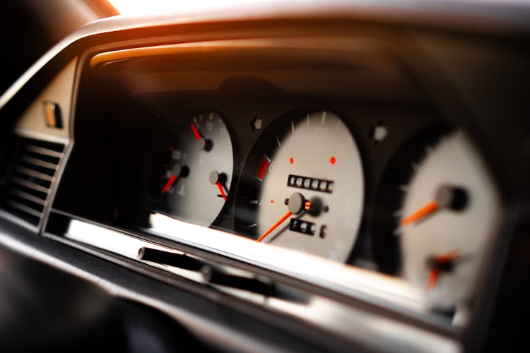 Close-up Photo Of Gauges Of A Car