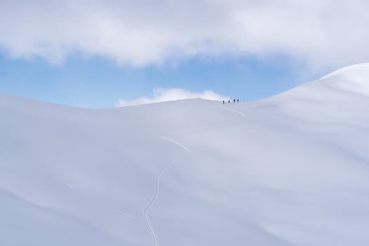 Adventure enthusiasts hiking through the serene snowy landscapes of Davos, Switzerland.