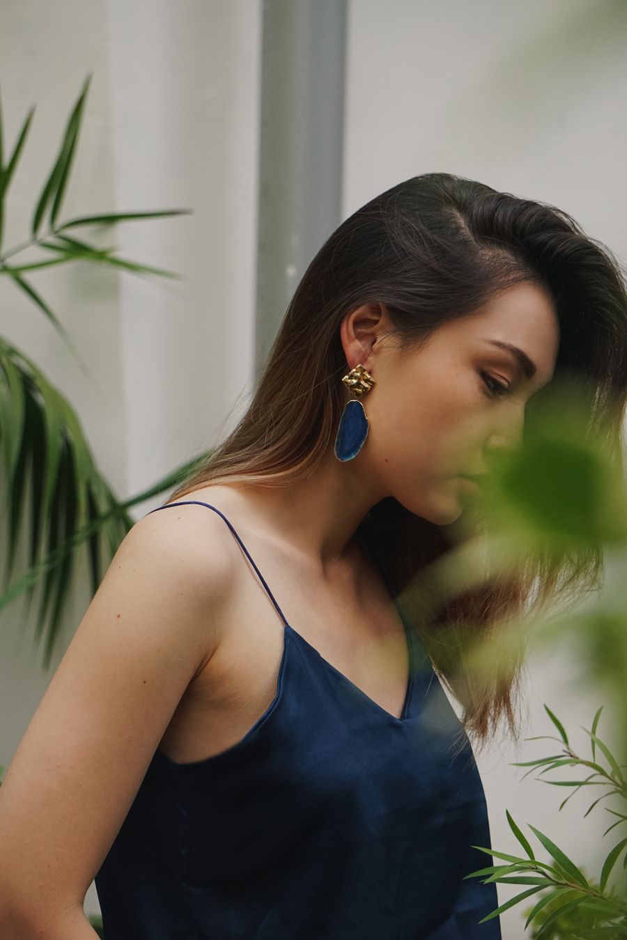 Navy Silk Camisole