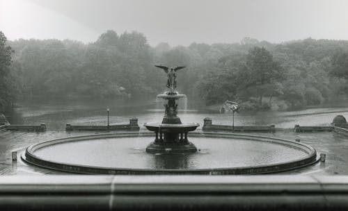 Sculpture on Fountain in Park