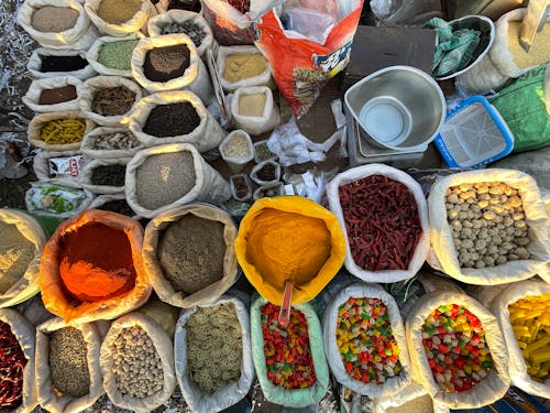 Assorted Herbs and Spices in the Market