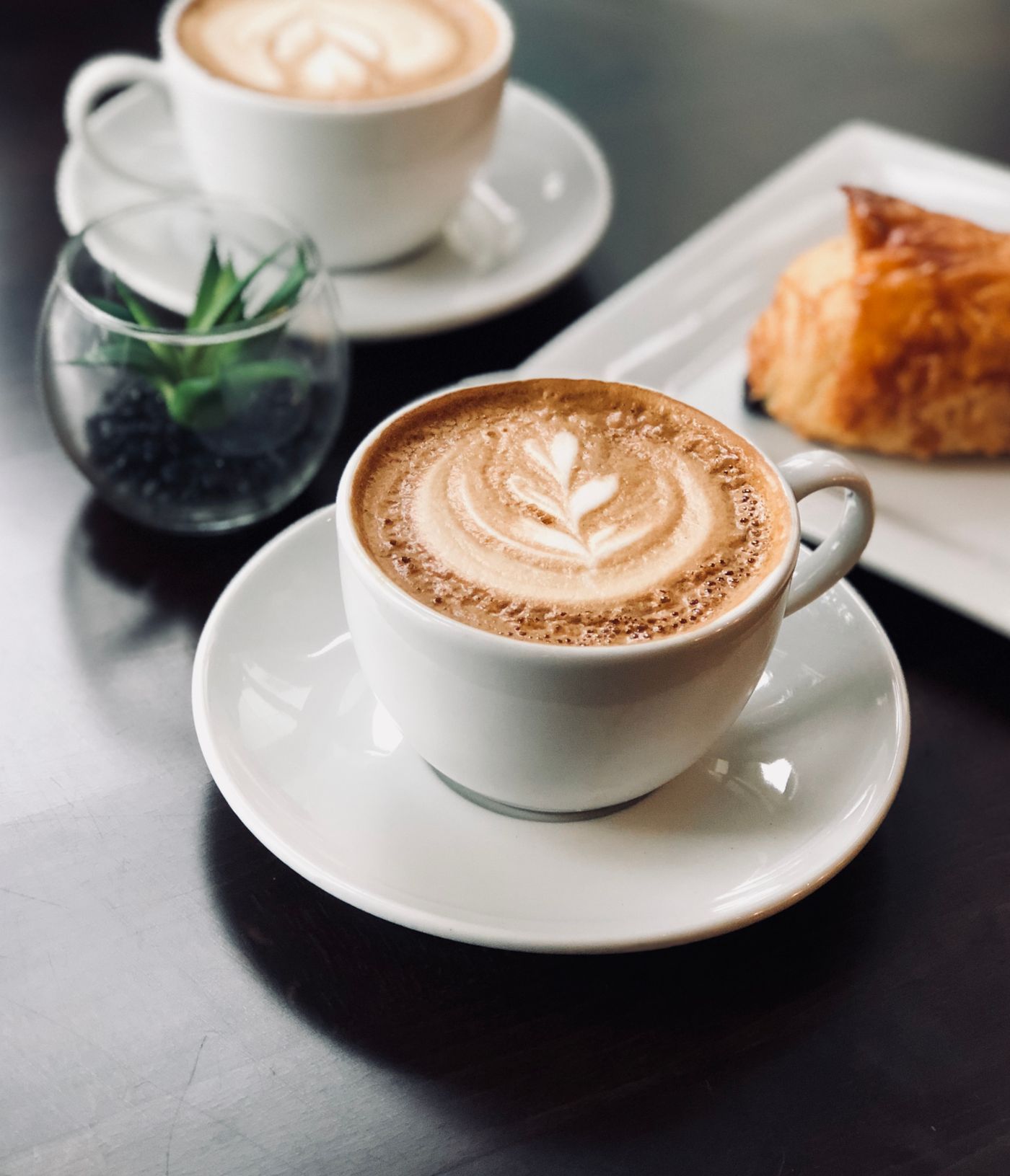 Latte with a pastry