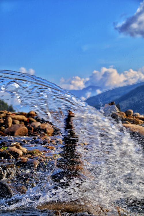 Stone with water in River