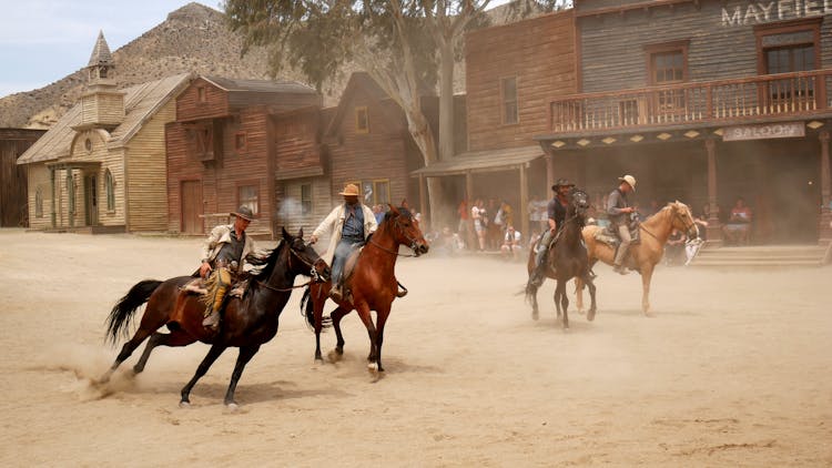 Cowboy Show In Wild West Town In Sioux City Park, Spain