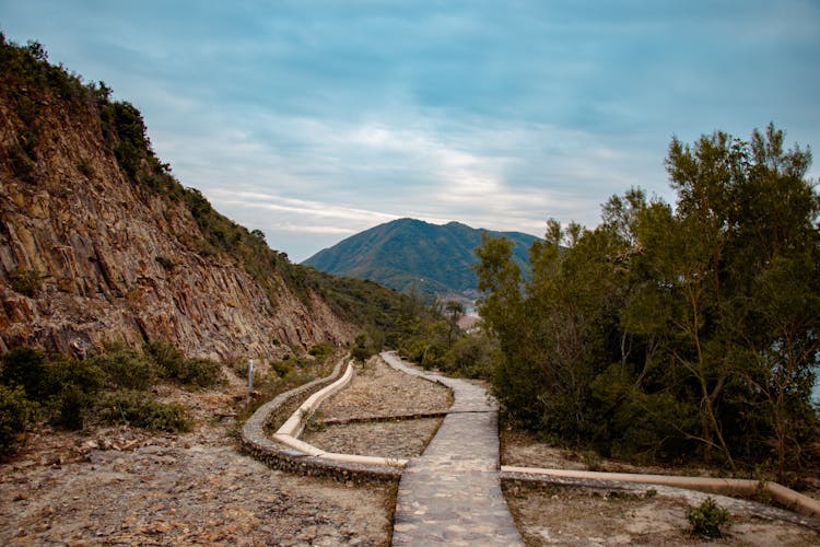 Paved Trail In The Mountains 