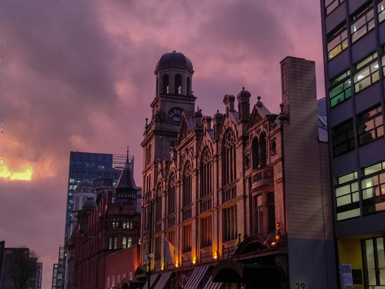 The Albert Hall In Manchester, England At Dusk