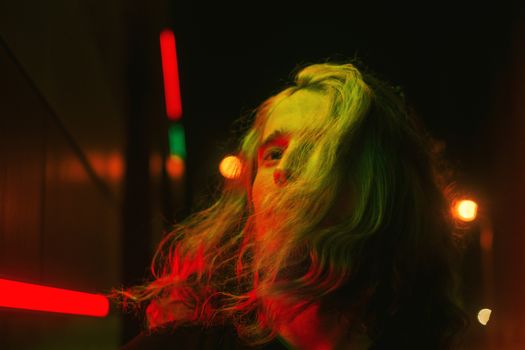 AI Neon Noir music video frame — mysterious mood