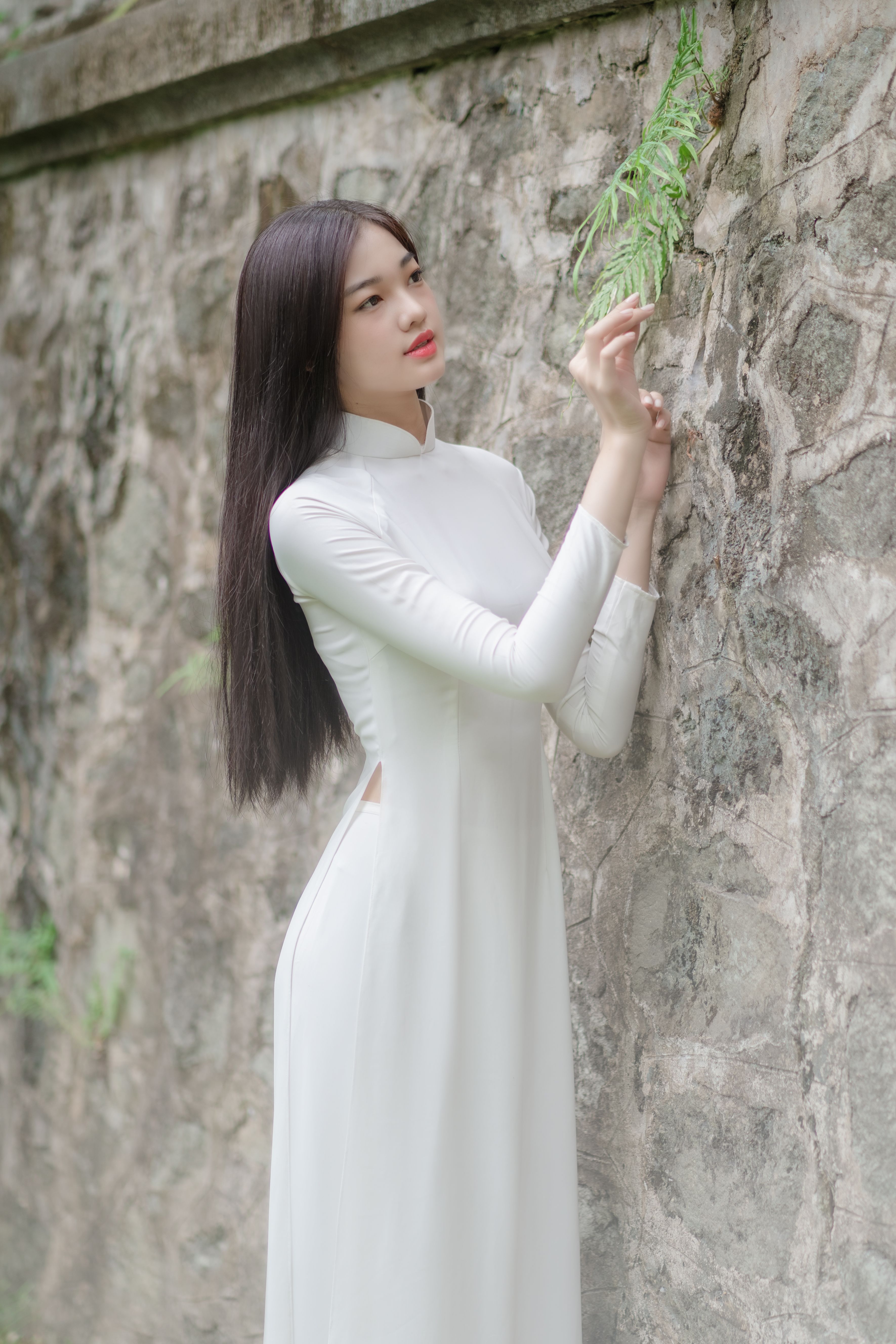 Woman in White Long Sleeve Dress · Free Stock Photo