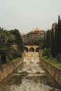 A Brown Concrete Water Dam