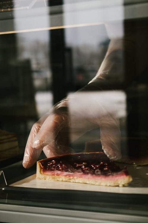 Free Person Taking a Blueberry Pie Stock Photo