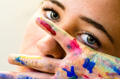 Painted Hand of Woman