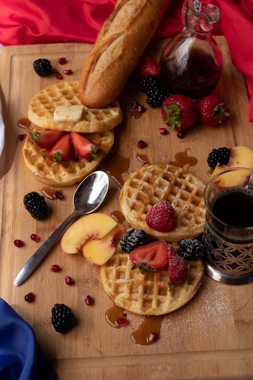 Fruit Slices on the Waffles