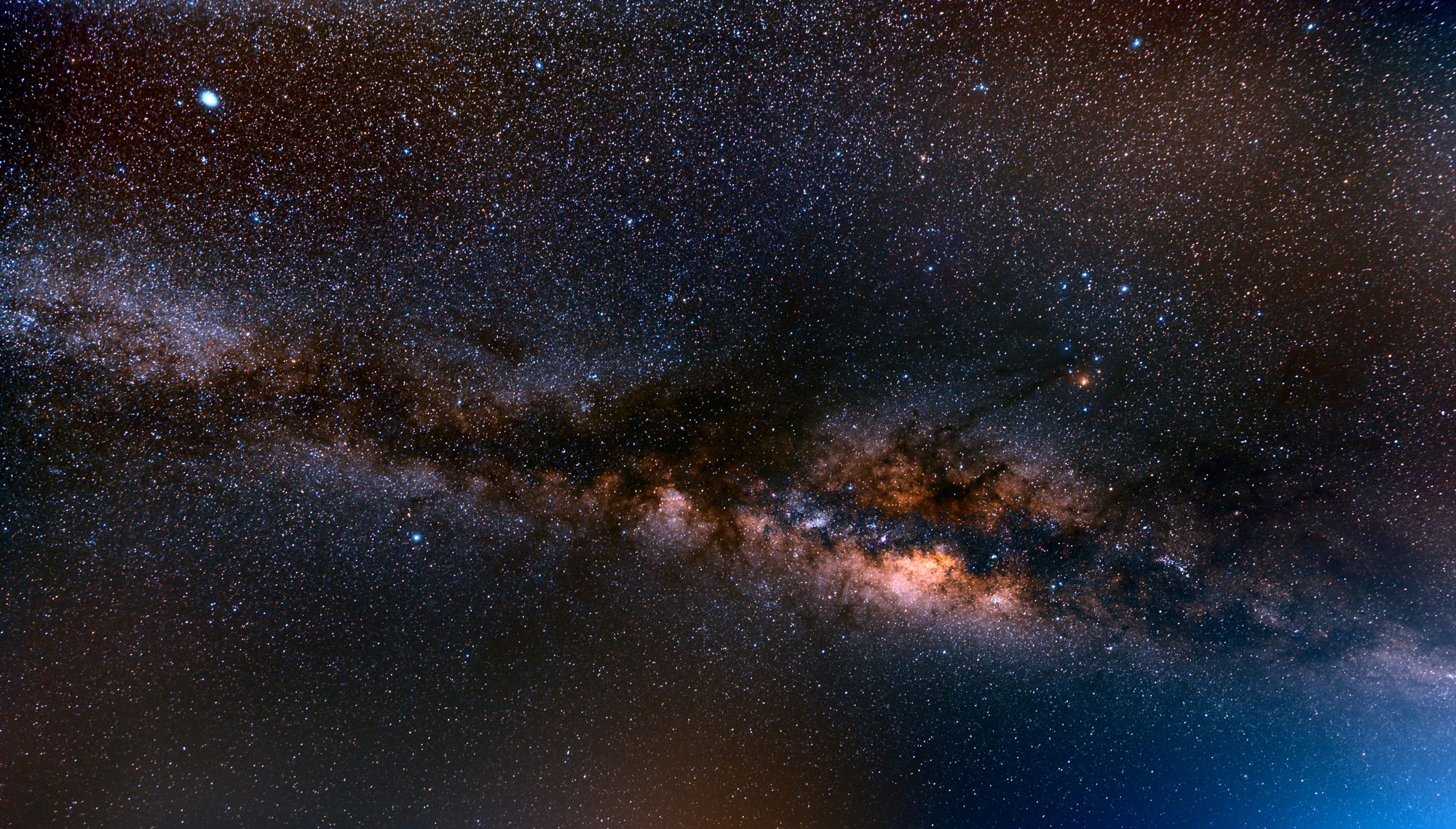 Stunning view of the Milky Way galaxy over the night sky in Catazajá, Mexico.