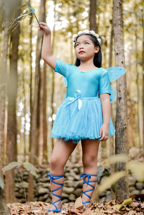 Free Kid Wearing Blue Costume Stock Photo