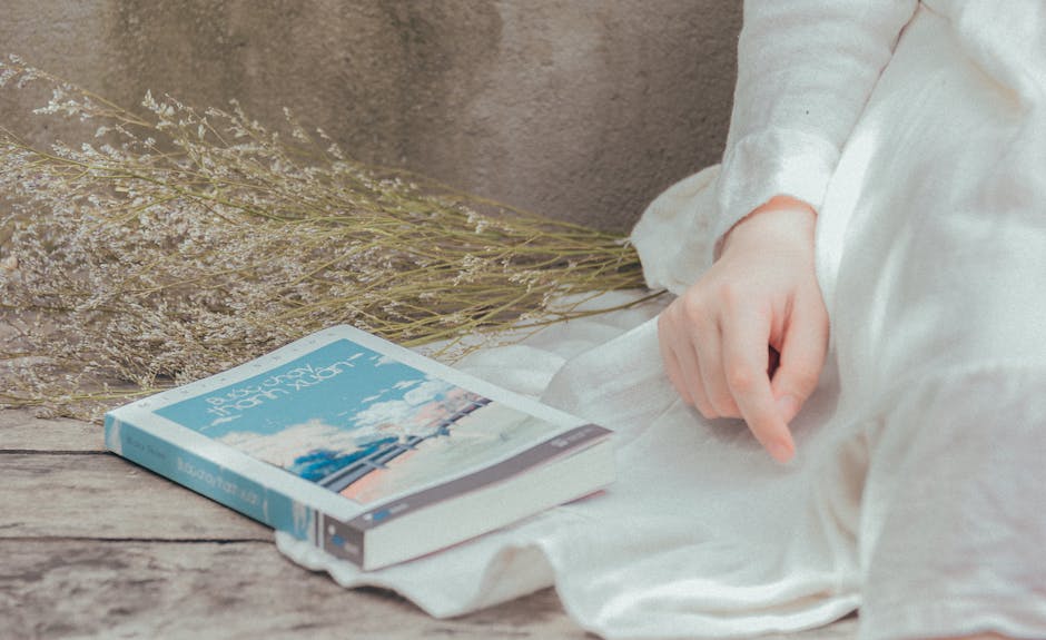 Title Book on White Textile