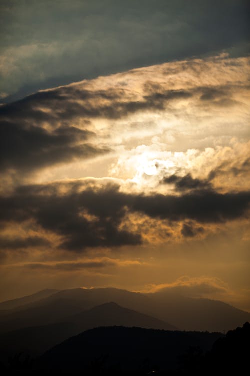 Dramatic Sky Above the Mountains at Sunset